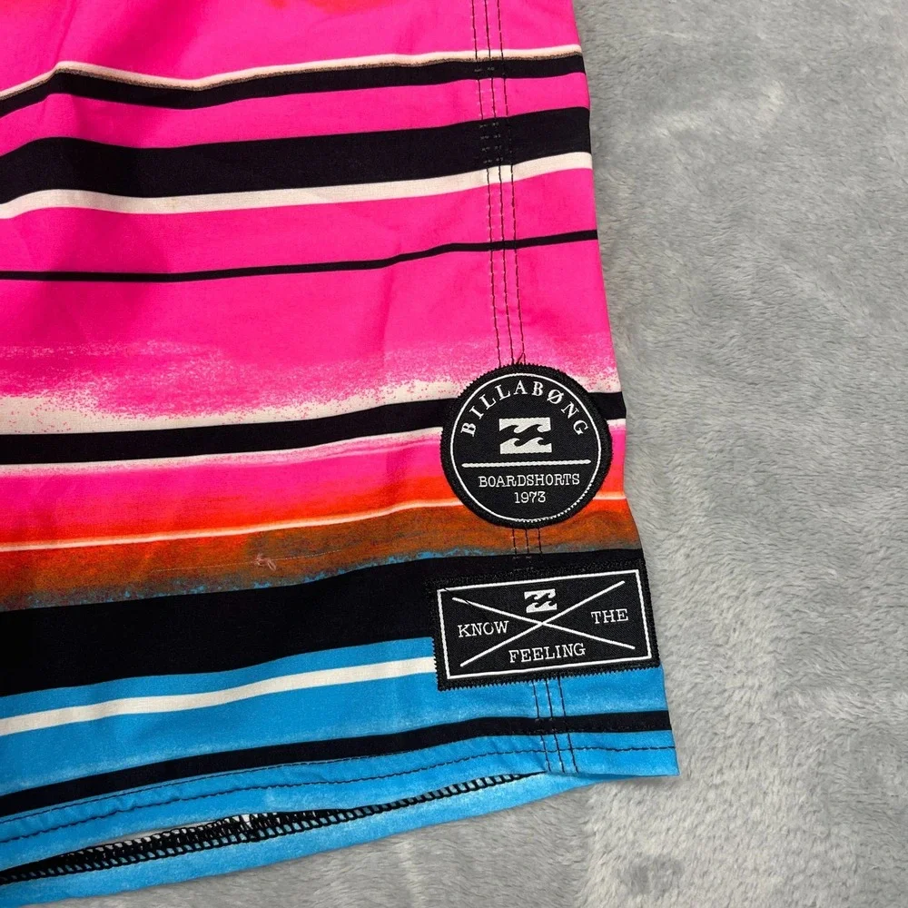Billabong Shorts Mens 30 Multicolor Striped PX2 Performance Board Surf Surfing